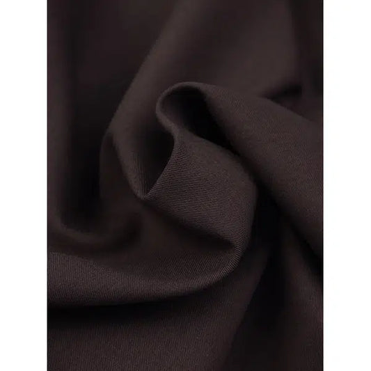 Wool Cotton Twill Fabric - Dark Chocolate