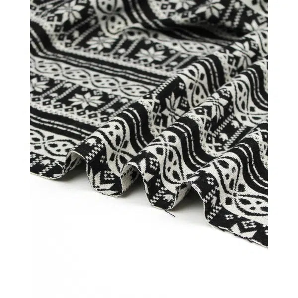 Wool Jacquard Fabric - Mono Fair Isle