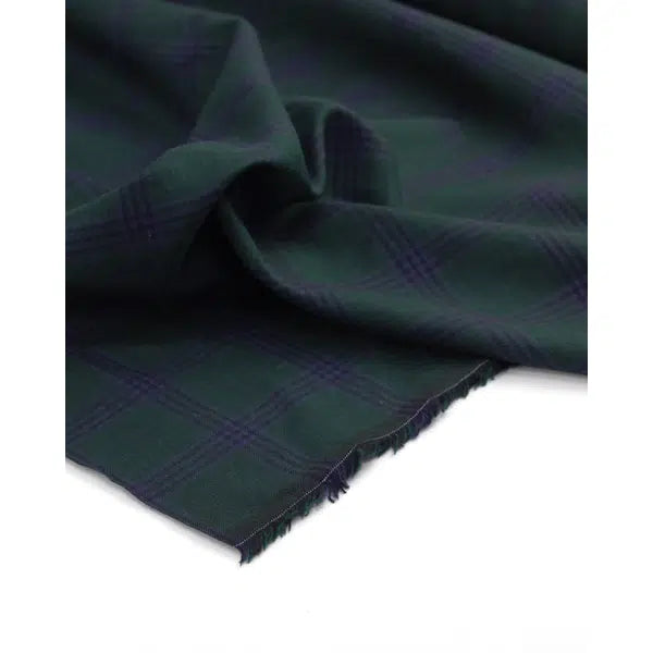 Wool & Linen Blend Fabric - Wolfswood Check