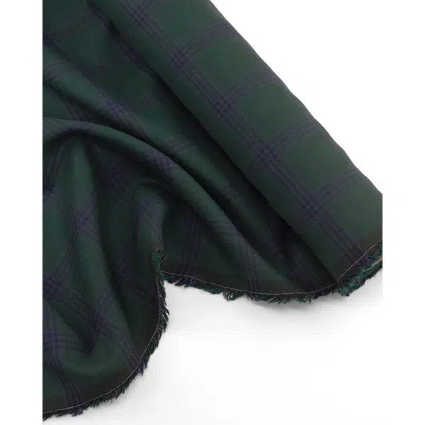 Wool & Linen Blend Fabric - Wolfswood Check