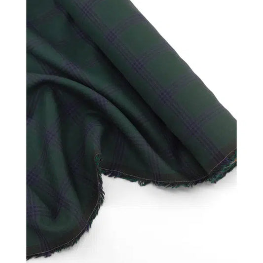 Wool & Linen Blend Fabric - Wolfswood Check