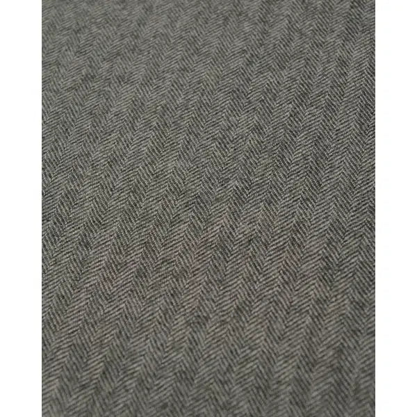 Wool Suiting Fabric - Herringbone Grey