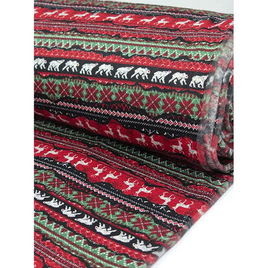 Woolly Christmas Sweatshirt Fleece Fabric - Polar Trail