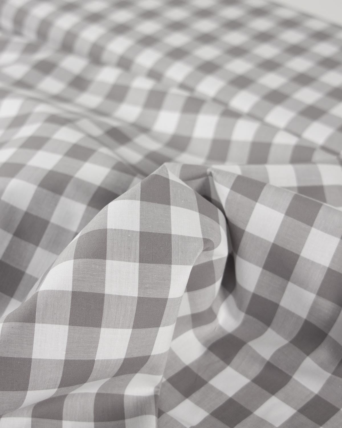 Yarn Dyed Cotton Fabric - 17mm Gingham Grey