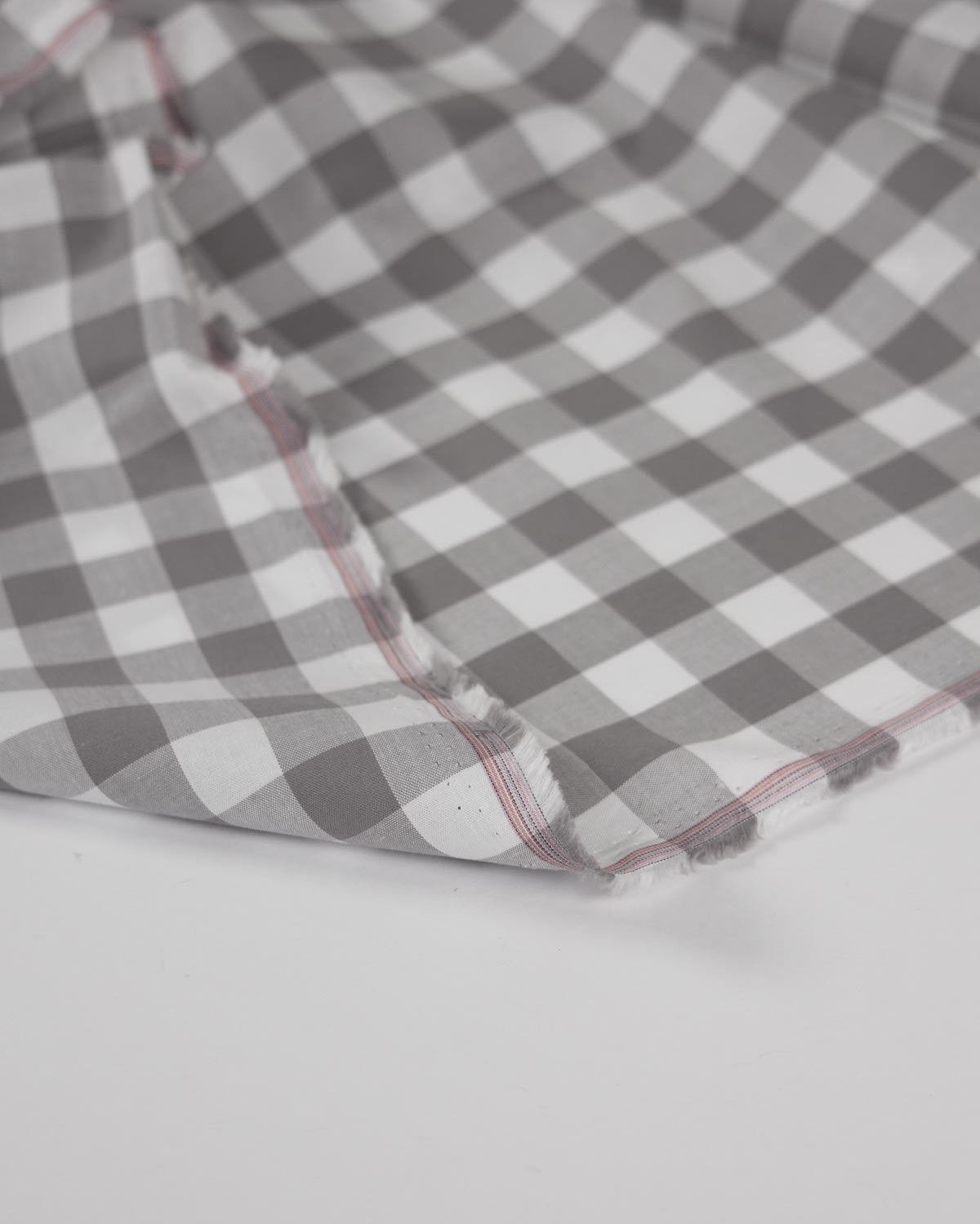 Yarn Dyed Cotton Fabric - 17mm Gingham Grey