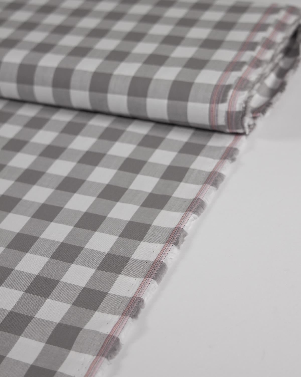 Yarn Dyed Cotton Fabric - 17mm Gingham Grey