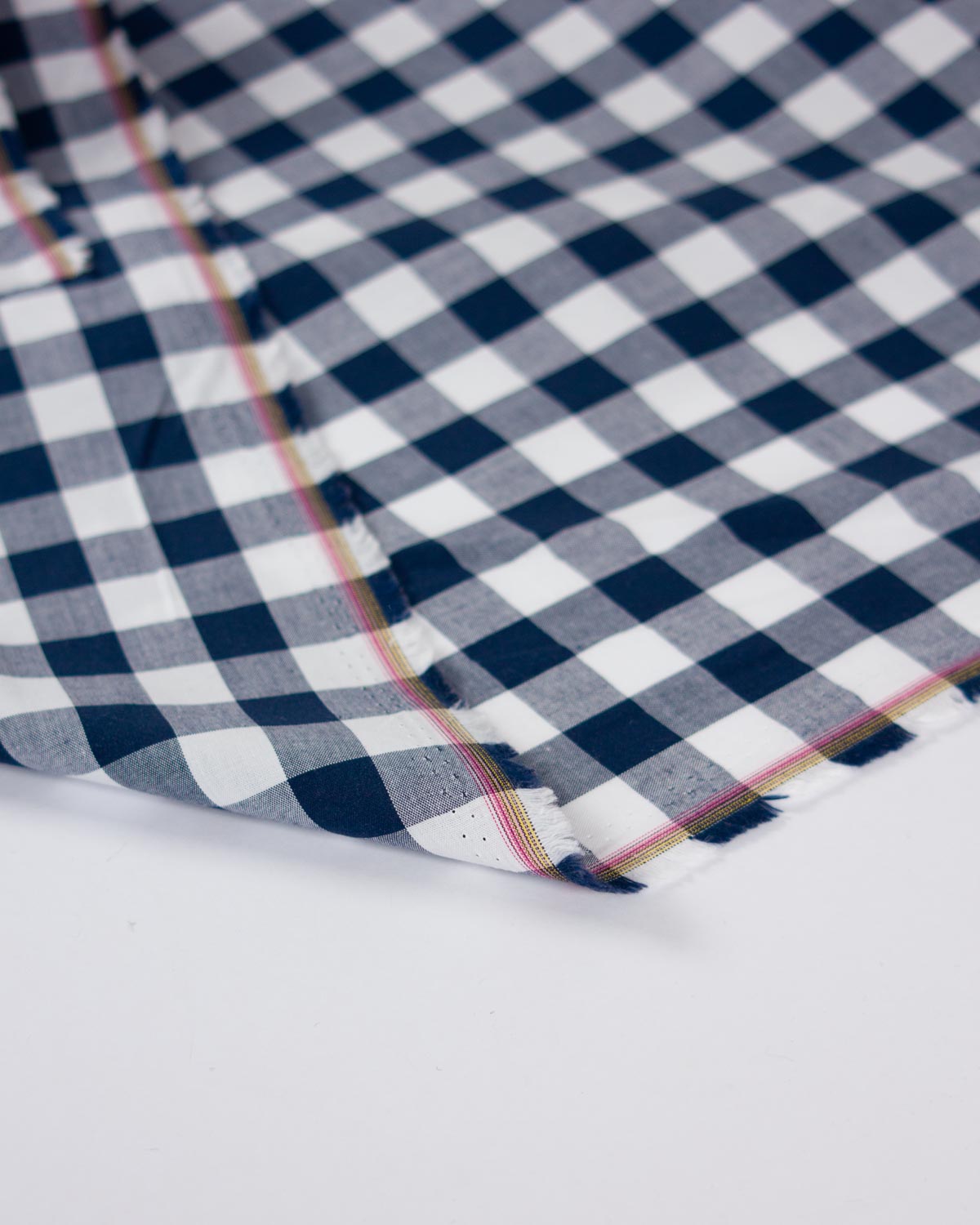 Yarn Dyed Cotton Fabric - 17mm Gingham Navy