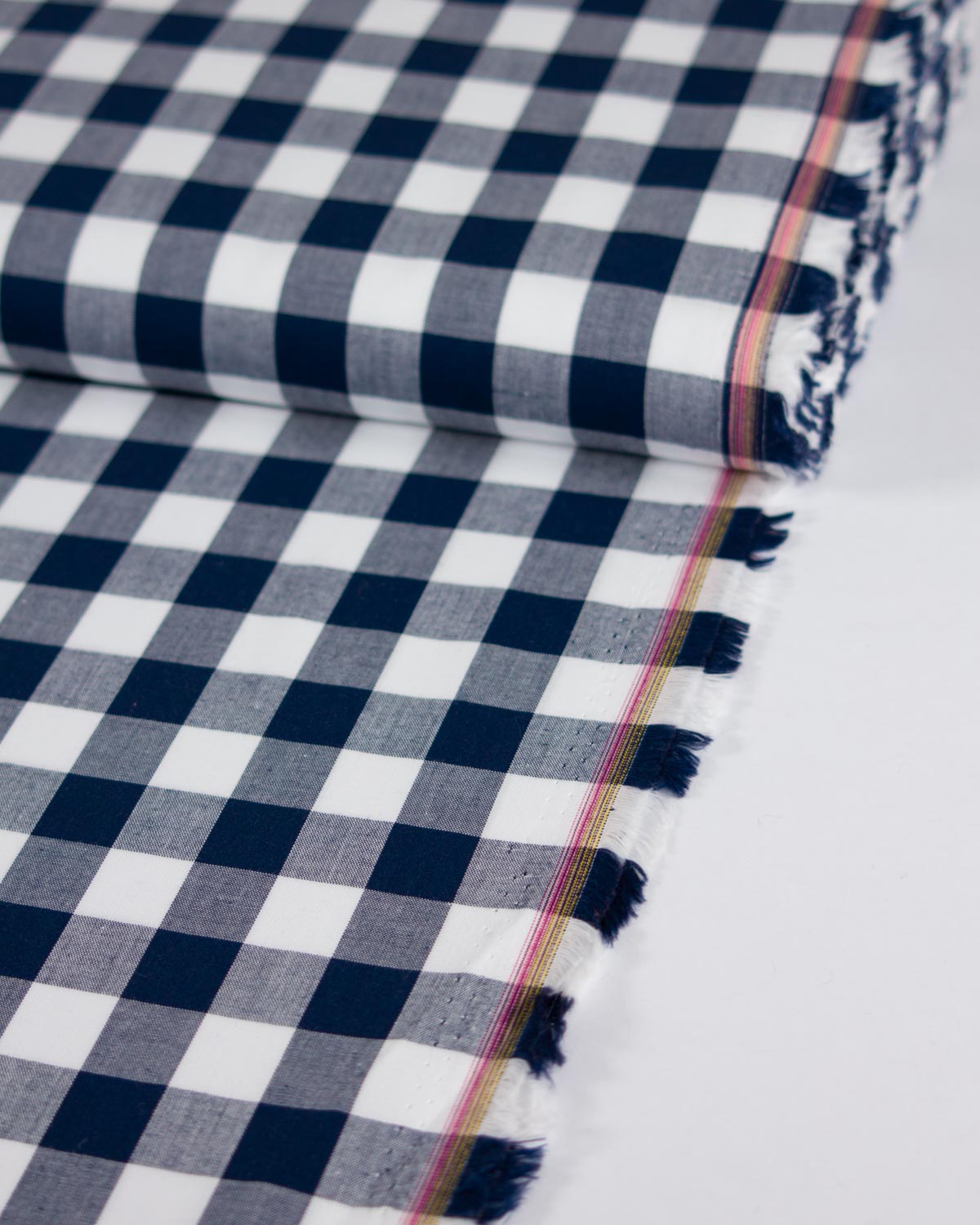 Yarn Dyed Cotton Fabric - 17mm Gingham Navy