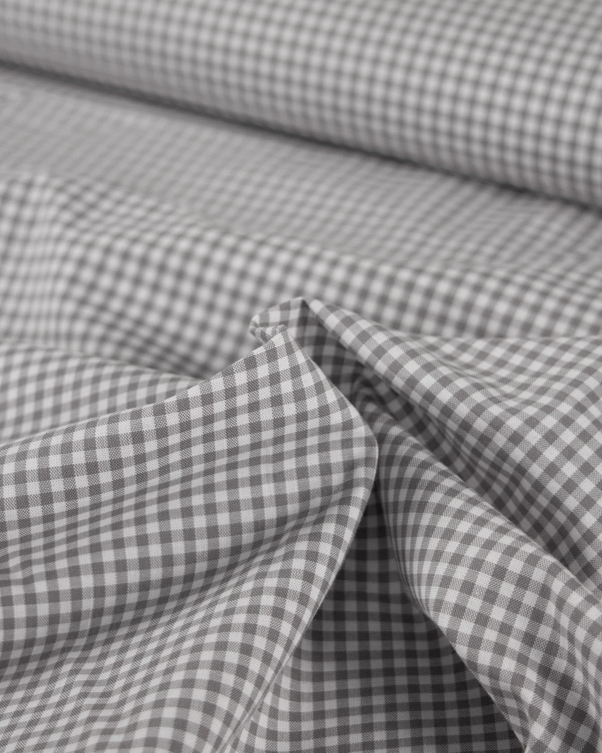 Yarn Dyed Cotton Fabric - 3mm Gingham Grey