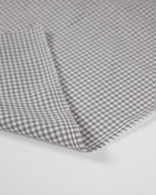 Yarn Dyed Cotton Fabric - 3mm Gingham Grey