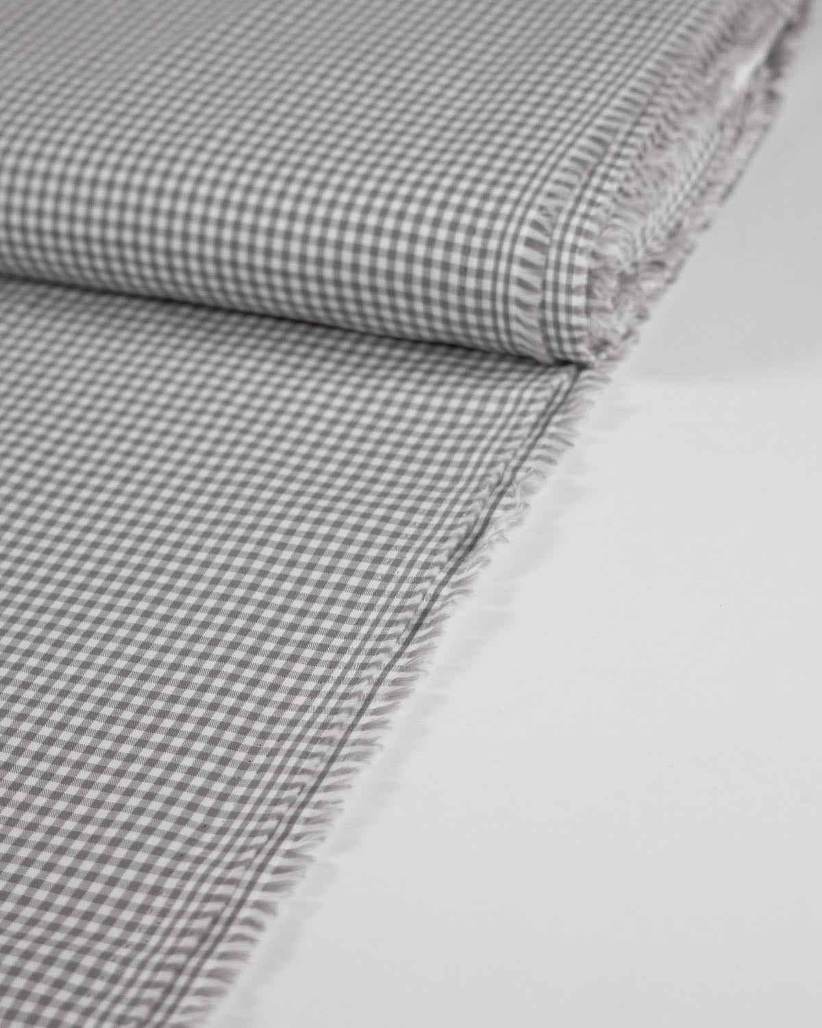 Yarn Dyed Cotton Fabric - 3mm Gingham Grey