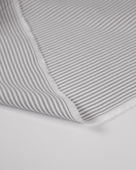 Yarn Dyed Cotton Fabric - 3mm Stripe Grey
