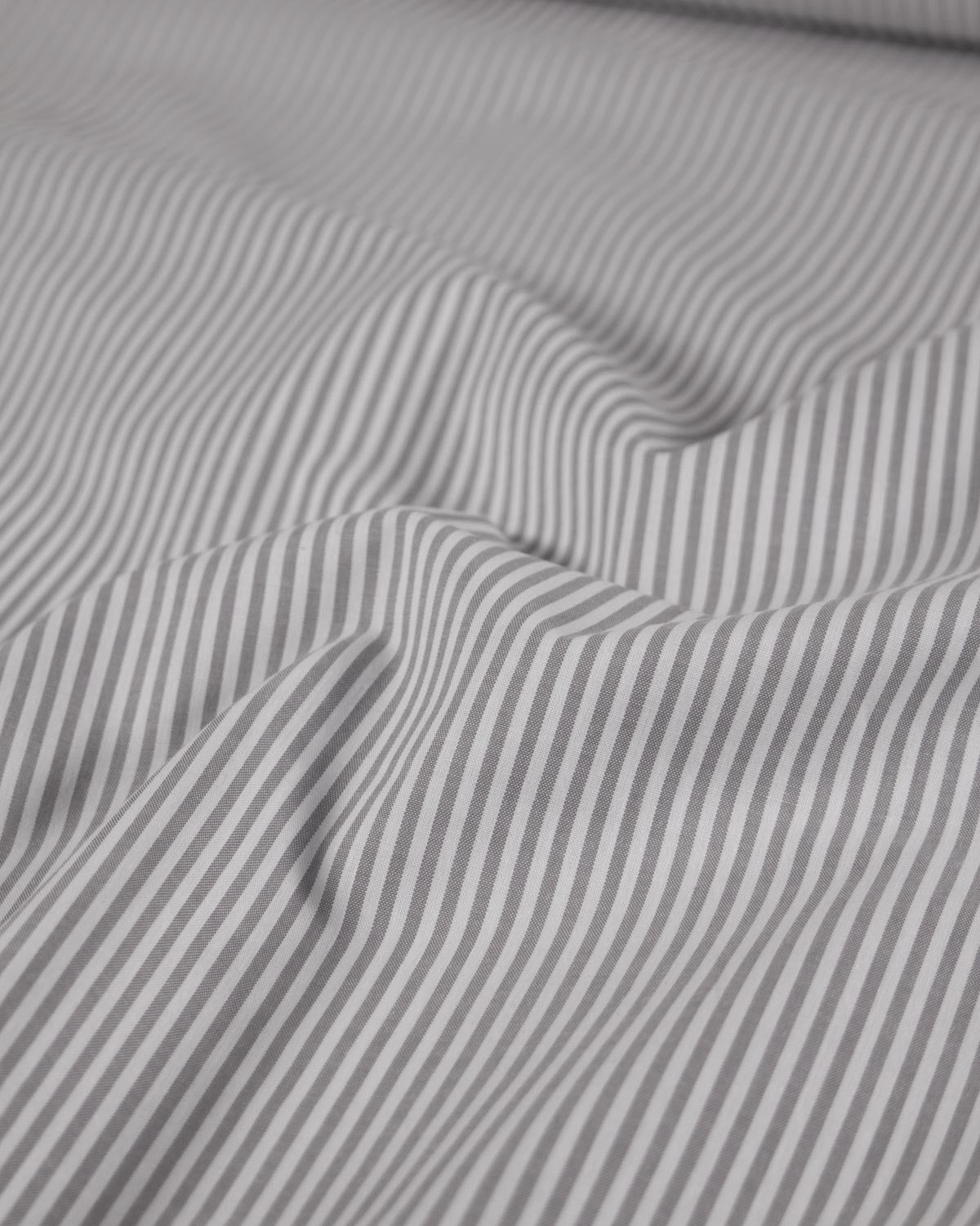 Yarn Dyed Cotton Fabric - 3mm Stripe Grey