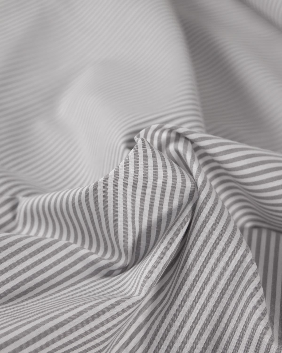 Yarn Dyed Cotton Fabric - 3mm Stripe Grey