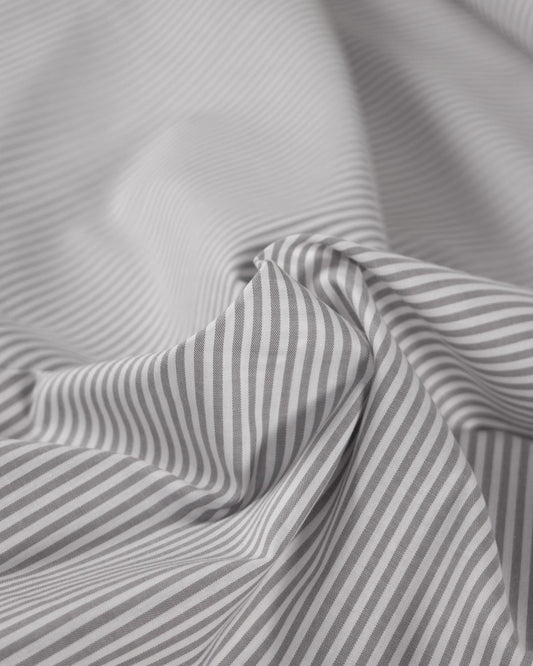 Yarn Dyed Cotton Fabric - 3mm Stripe Grey