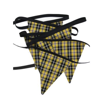 A 'Make Your Own National Cornish Tartan Bunting Kit' featuring materials to create a Cornish themed bunting. 