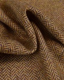Pure Wool Donegal Tweed Fabric | Mustard Herringbone | Truro Fabrics