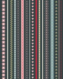 Christmas Cookie Fabric - Gingerbread on Charcoal Fabric