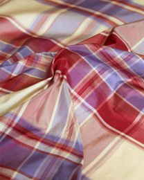 Plaid Silk Taffeta Fabric - Clover Club