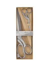 Milward Scissors Gift Set - Silver Dressmaking & Stork Embroidery Scissors 