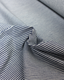 7oz Denim Fabric - Hickory Stripe - Indigo