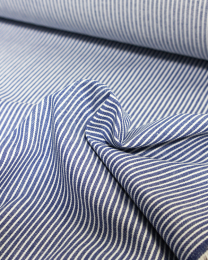 7oz Denim Fabric - Hickory Stripe - Mid Blue