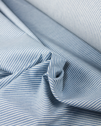7oz Denim Fabric - Hickory Stripe - Pale Wash