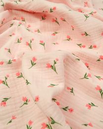 Cotton Double Gauze Fabric - Rosebud Pink