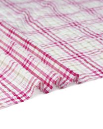 Cotton Seersucker Fabric - Ombre Gingham Pink