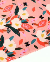 Rayon Challis Fabric - Bold & Bloom - Spring Blooms