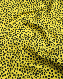 Viscose Challis Fabric - Cheetah Spot Yellow