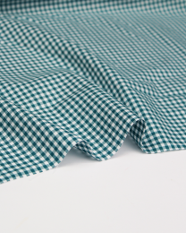 Yarn Dyed Cotton Fabric - 3mm Gingham Teal