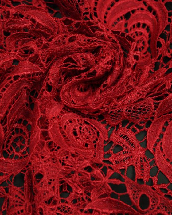 red guipure lace fabric